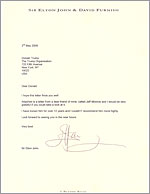 Elton John to Donald Trump letter