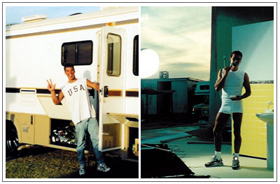 Jeff on motorhome and on location set